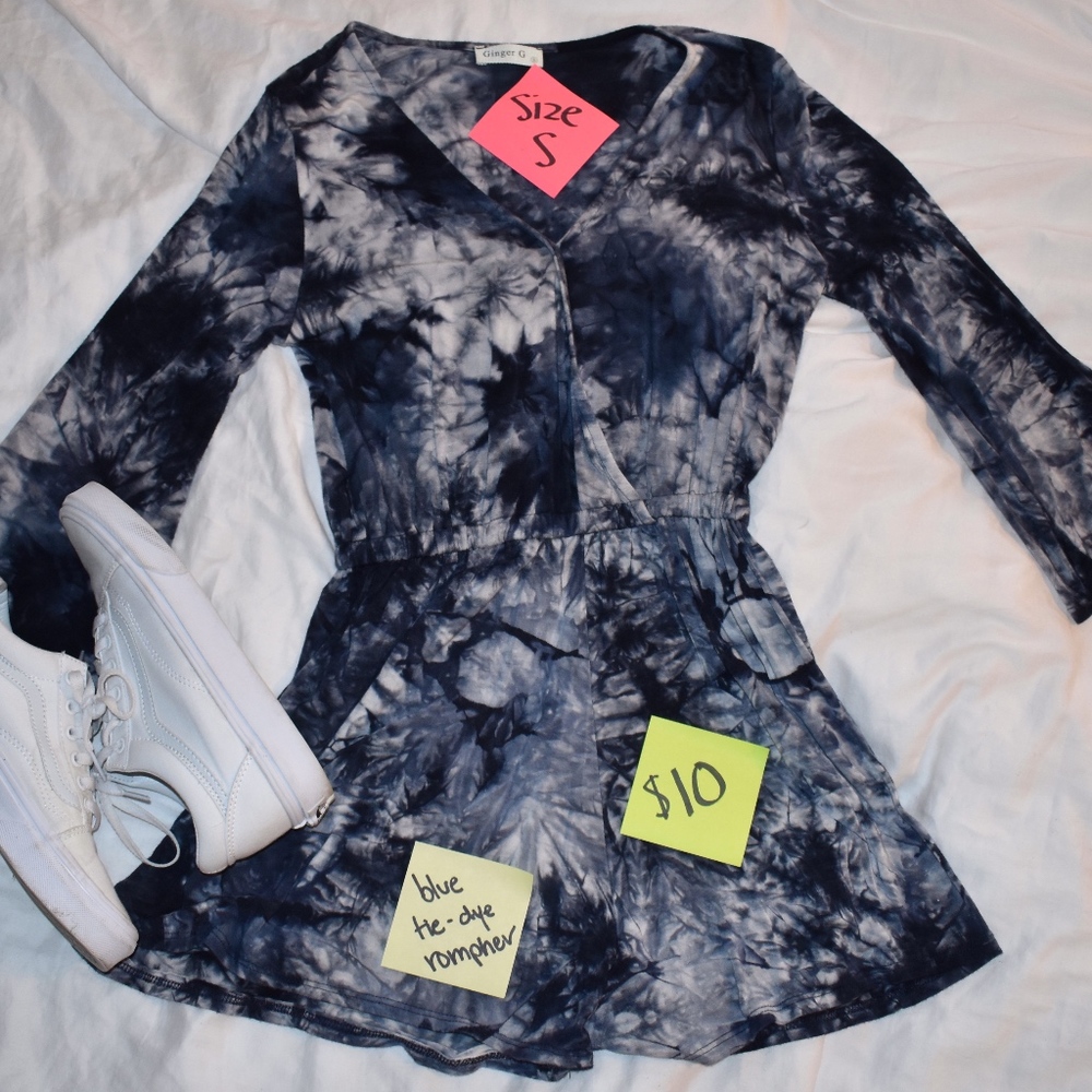 Blue Tie-Dye Romper
